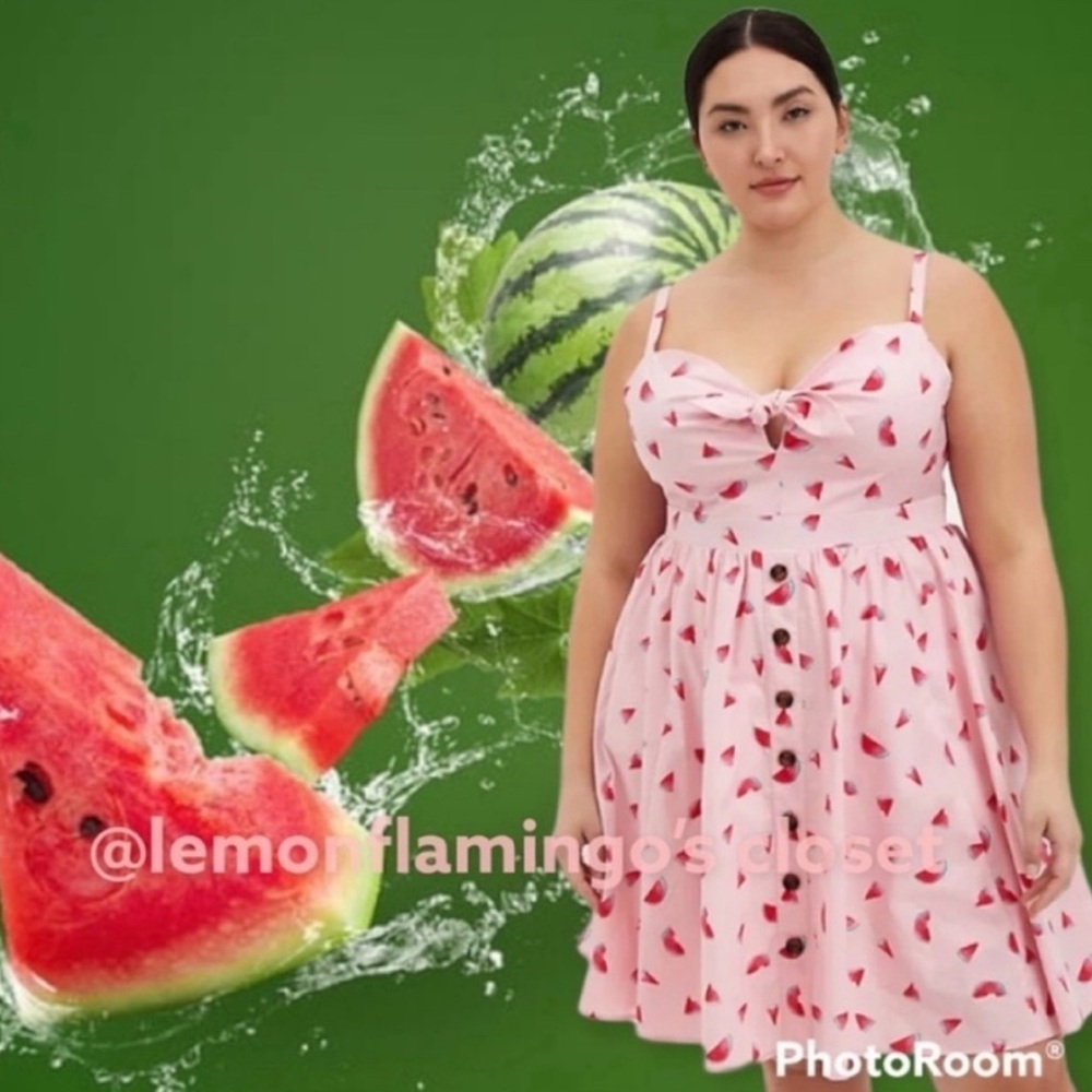 Torrid Pink Watermelon Print Dress